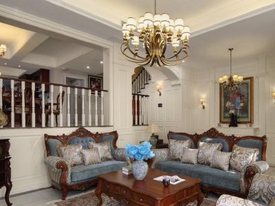 林溪美城-280㎡-美式风效果图