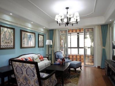 富力桃园-130㎡-美式风效果图