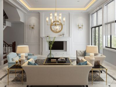 和贵南山上-266㎡-美式风效果图