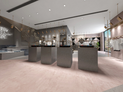 服装店-200㎡-现代风效果图