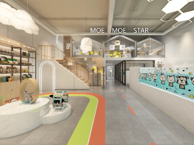 宠物店-360㎡-现代风效果图