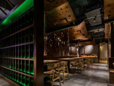 烤肉餐厅-300㎡-工业风效果图