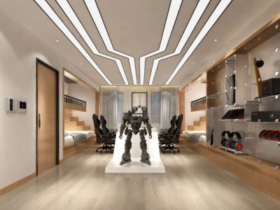 电竞酒店-700㎡-现代风效果图