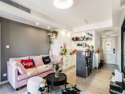 恒昌格兰郡82平二居室北欧极简风格装修案例