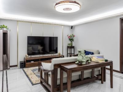 崇州花园140平四居室中式风格装修案例