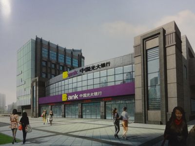 银行-1000㎡-现代风效果图