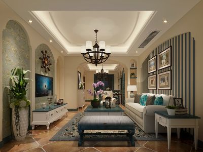 恒大林溪郡-128㎡-地中海风效果图