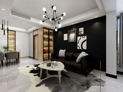 恒大御景半岛-80㎡-现代风效果图