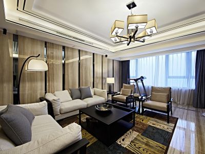 丽景长安-140㎡-新中式风效果图