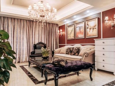 万科翡翠云图-130㎡-新古典风效果图
