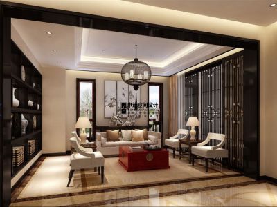 国际花园-900㎡-中式风效果图