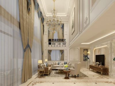 鲁能7号院-374㎡-法式风效果图