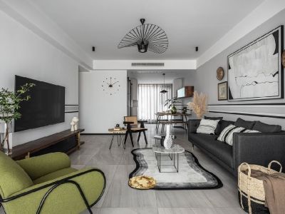 风荷曲苑-112㎡-现代风效果图