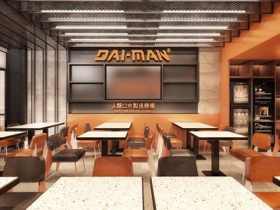 餐饮店-117㎡-现代风效果图