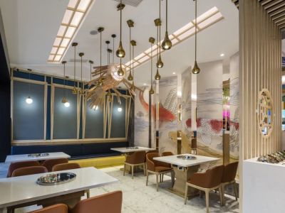 火锅店-500㎡-新中式风效果图