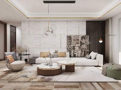 龙湖·彩虹郦城-120㎡-轻奢风效果图