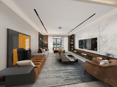 金地世家风华-151㎡-现代风效果图