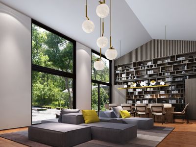 翡翠雲庐-276㎡-现代风效果图