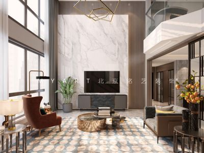 溪水雅地-300㎡-现代风效果图