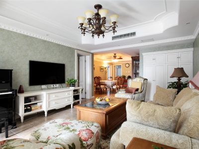 翡翠公园-142㎡-美式风效果图