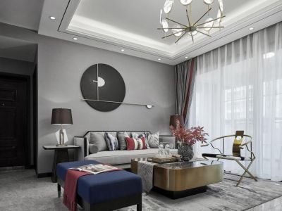 中铁缤纷南郡-88㎡-中式风效果图