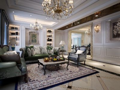 宫园壹号-225㎡-欧式风效果图