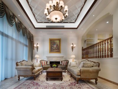 天瑞宸章-345㎡-美式风效果图