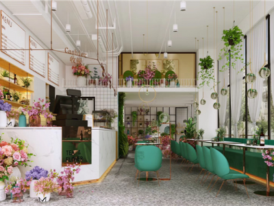 咖啡厅-115㎡-轻奢风效果图