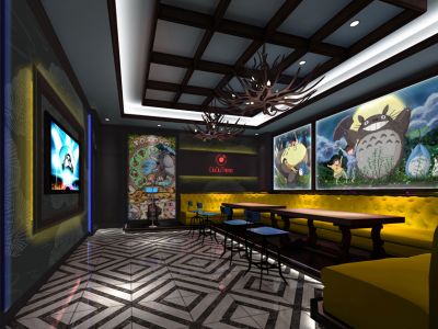KTV-800㎡-新中式风效果图