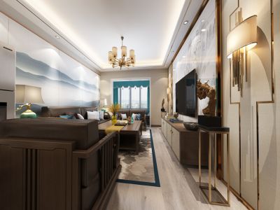 首开香溪郡-300㎡-新中式风效果图