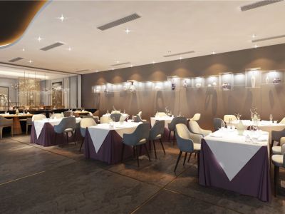 酒楼-500㎡-现代风效果图