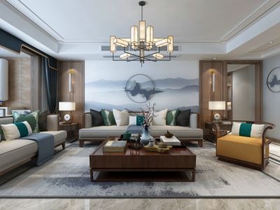 保利海德花园-179㎡-中式风效果图