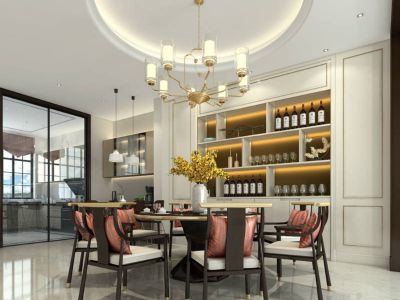 三盛国际-120㎡-轻奢风效果图