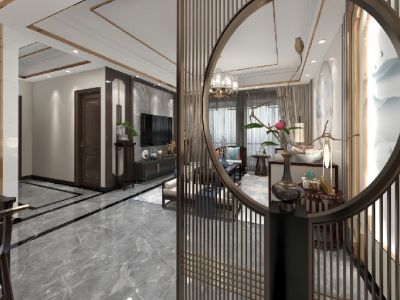 京南嘉园-138㎡-中式风效果图