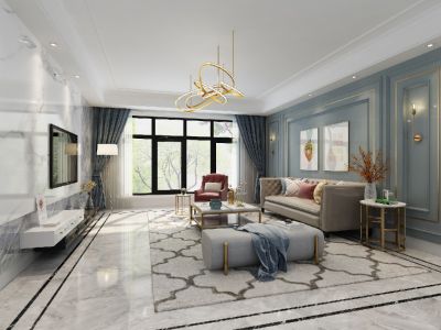 北京玫瑰园-132㎡-轻奢风效果图