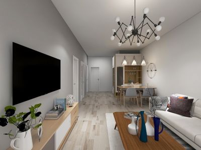 建龙樾华府-70㎡-极简风效果图
