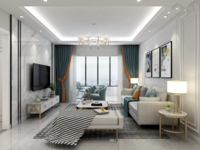 蓝光长岛国际社区-117㎡-美式风效果图