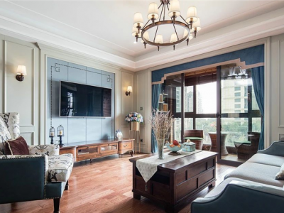 永汇新苑-105㎡-美式风效果图