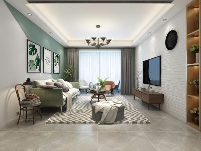 长安新都市-92㎡-现代风效果图