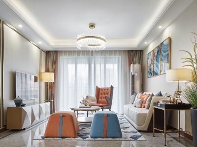 滨江翡翠城-132㎡-现代风效果图