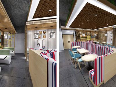 新仙清汤牛腩店-144㎡-现代风效果图