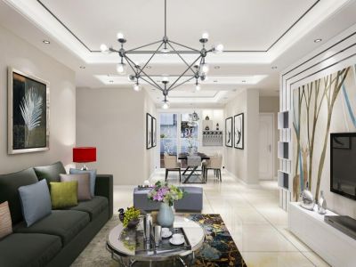 绿洲花园-117㎡-现代风效果图