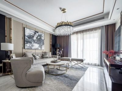 半山半海-128㎡-轻奢风效果图