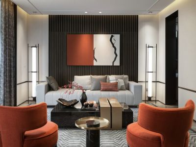 半岛城邦-165㎡-新中式风效果图