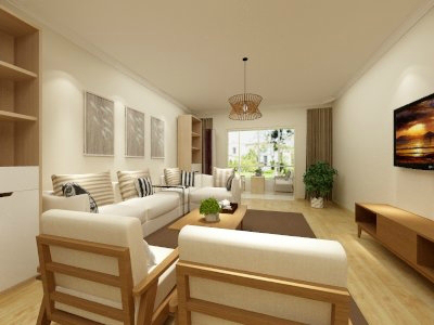 罗宁欣苑-128㎡-日式风效果图