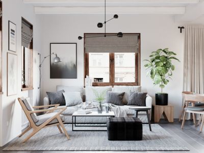 仁恒公园世纪-99㎡-北欧风效果图