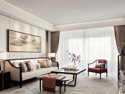 卓越皇后道-207㎡-新中式风效果图