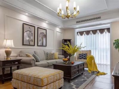 桑泰龙樾-109㎡-美式风效果图