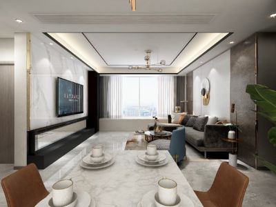 万科幸福誉-138㎡-简约风效果图