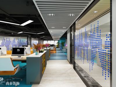 办公室-2000㎡-现代风效果图